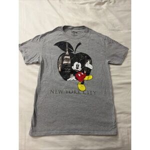 Men's Shirt DISNEY Mickey Mouse New York City Big Apple T-shirt Gray Size Medium